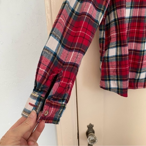 Naturals Shirt Plaid 100% Cotton Button Down with Front Pockets Size L - Picture 7 of 8